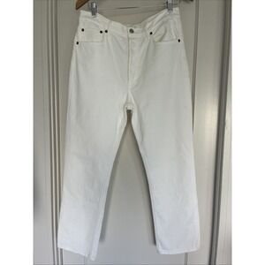 Agolde Riley High Rise Straight Crop (Comfort Stretch) In Sour Cream Size 30